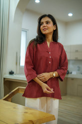 Women Airy Linen Short Kurta